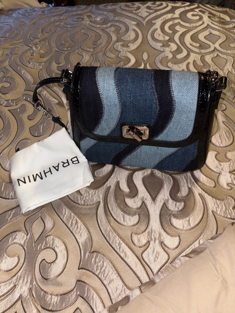 Brahmin Gianna Croc Embossed Leather Crossbody Bag Nwt